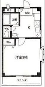 ボヌール・川上(1K/2階)の間取り写真