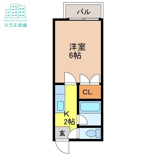 サンパール三原A棟(1K/1階)の間取り写真