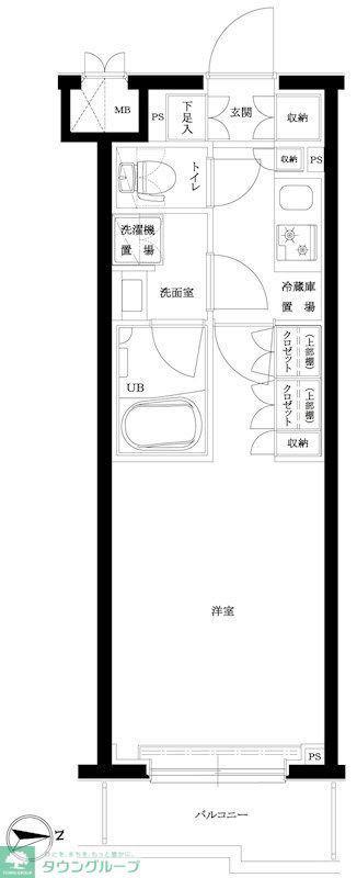 ルーブル川崎宮前平(1K/3階)の間取り写真