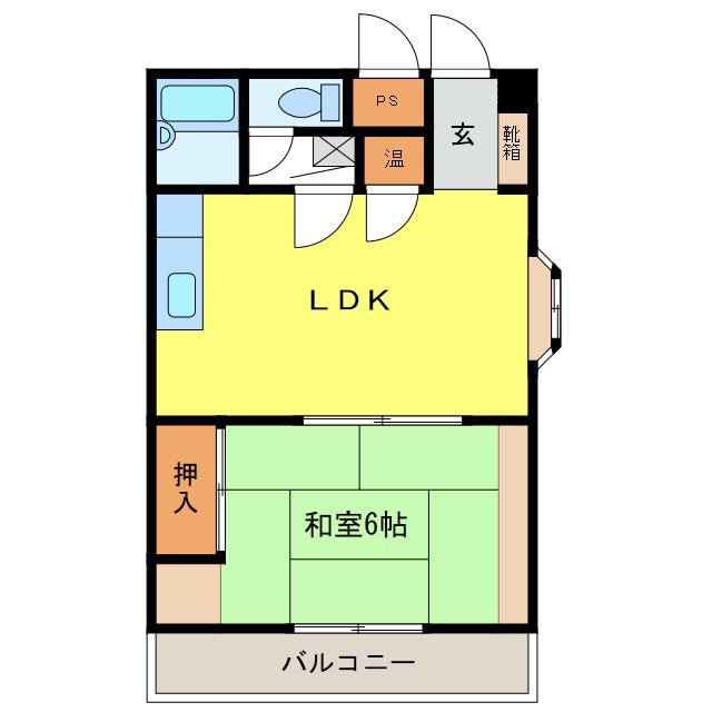 コーポパールハーバー(1LDK/3階)の間取り写真
