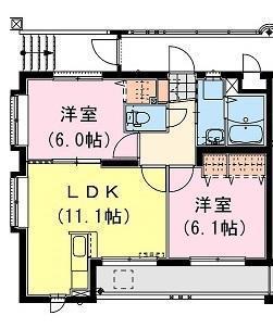 センチュリー中村(2LDK/1階)の間取り写真