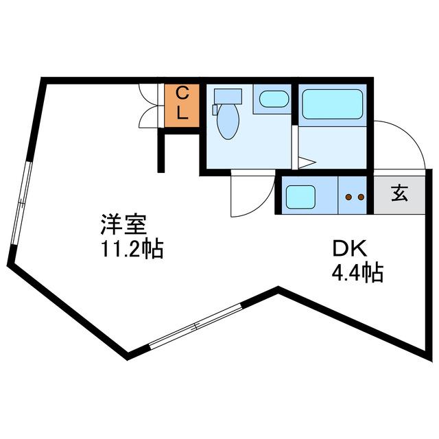 TONARINI(1DK/4階)の間取り写真