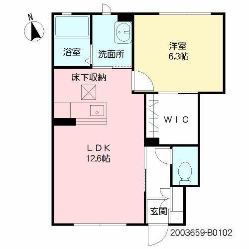 MAST日明B棟(1LDK/1階)の間取り写真