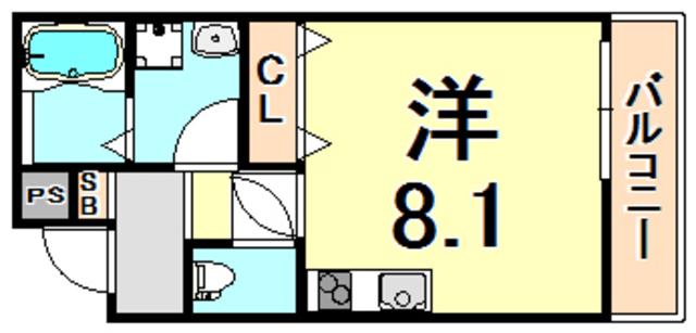 パラーダ立花(ワンルーム/3階)の間取り写真