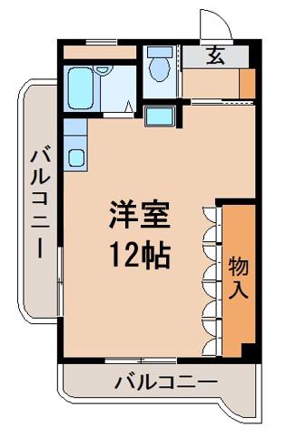 ウイング花山(ワンルーム/3階)の間取り写真