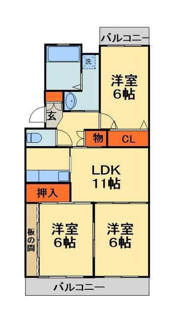 センチュリーヒルズ(3LDK/2階)の間取り写真