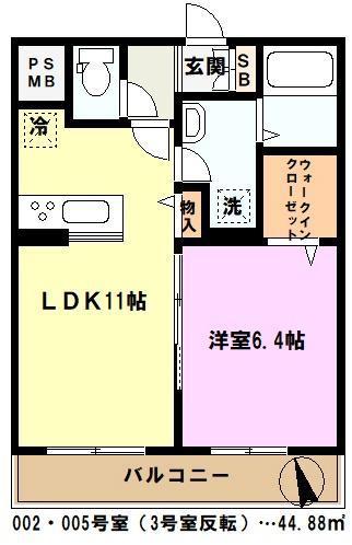カーサジオーネ(1LDK/1階)の間取り写真