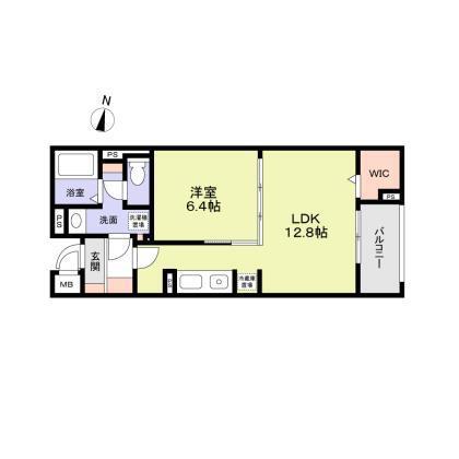 グランヴィル芦屋西(1LDK/4階)の間取り写真