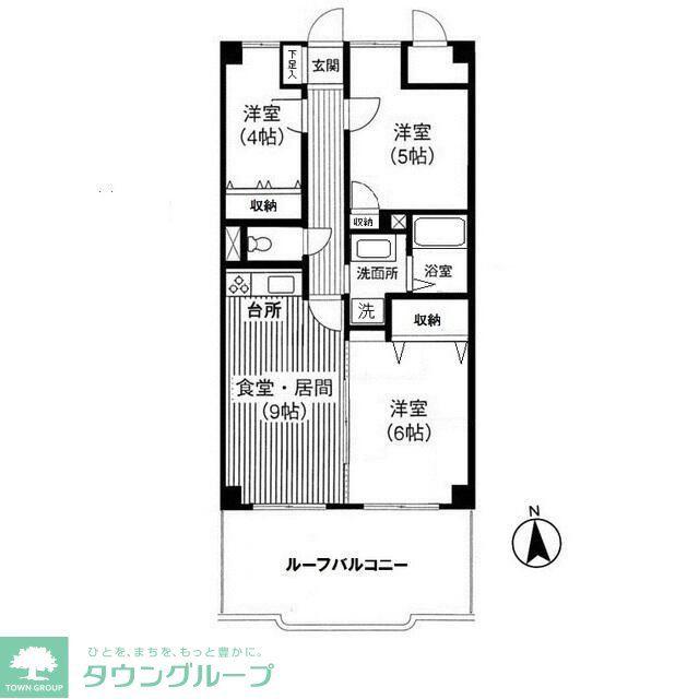 ガーデンパレス華(3DK/4階)の間取り写真