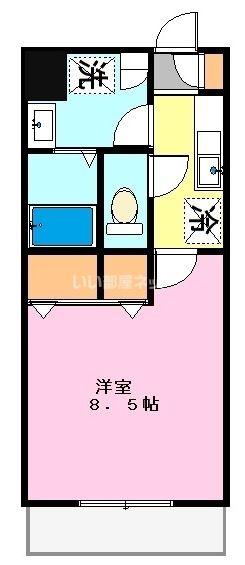 ＪＲ東海道本線 掛川駅 バス乗車時間：10分 最寄りバス停で下車 徒歩8分 4階建 築23年(1K/3階)の間取り写真