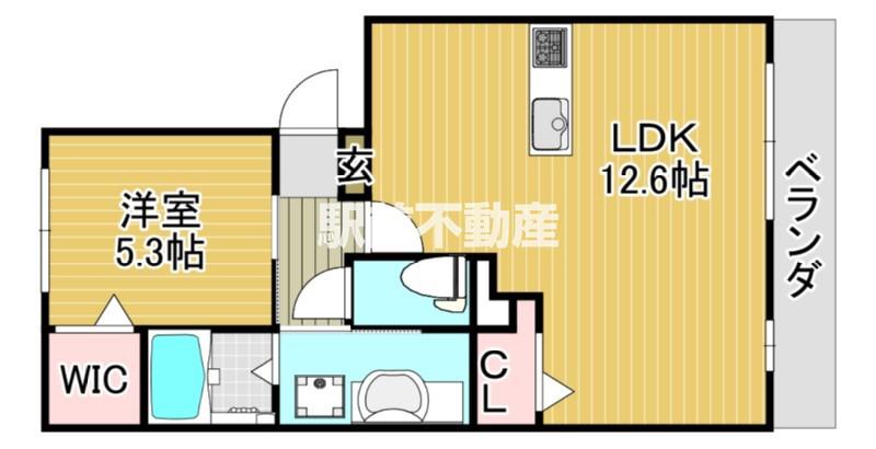サンライブリー(1LDK/1階)の間取り写真