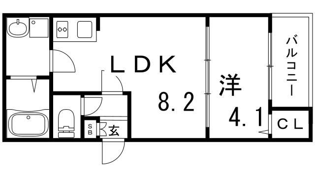 ルアナ新神戸(1LDK/3階)の間取り写真