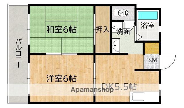 サンヒルズ安田II(2DK/1階)の間取り写真