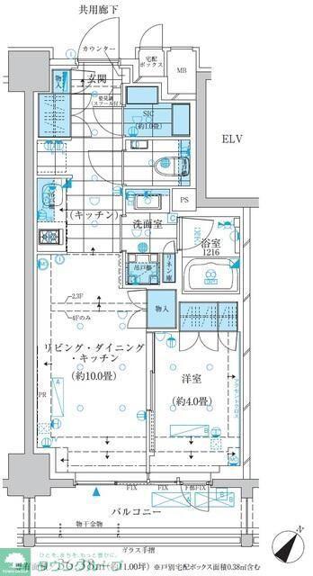 ザ・パークワンズ三軒茶屋(1LDK/2階)の間取り写真