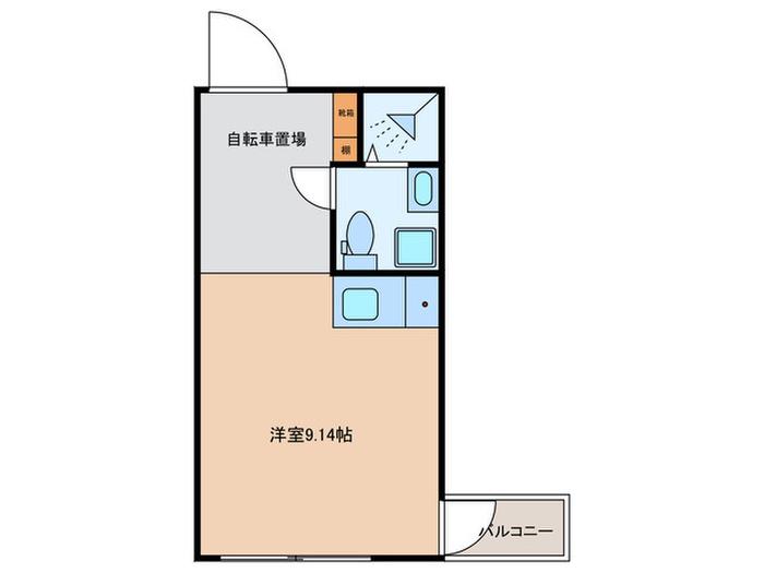 ガレット学研都市(ワンルーム/2階)の間取り写真
