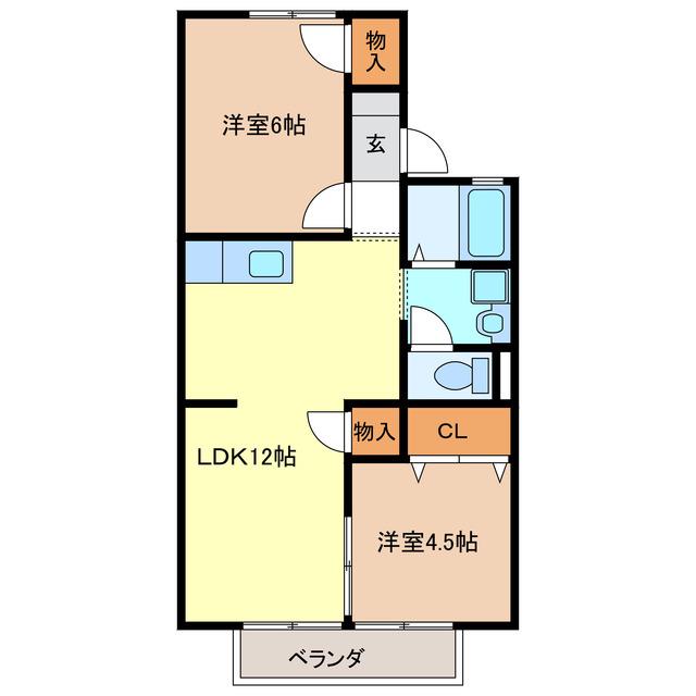 サンシティ(2LDK/2階)の間取り写真
