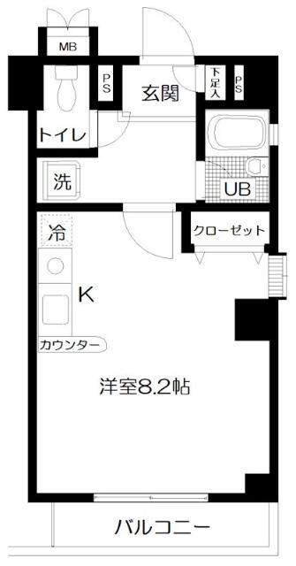 クラウディア錦 弐番館(ワンルーム/2階)の間取り写真