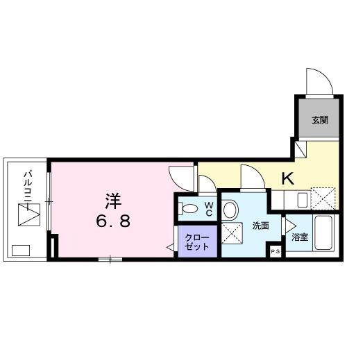 キアーロ三軒茶屋(1K/2階)の間取り写真