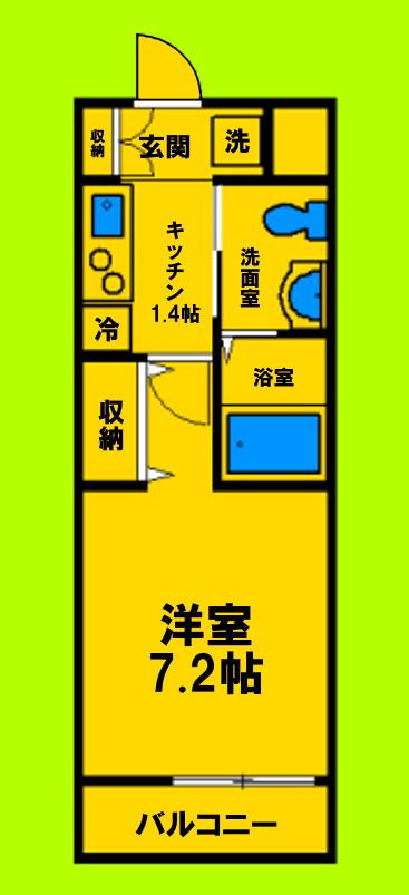 WINS COURT UTAJIMA(1K/2階)の間取り写真