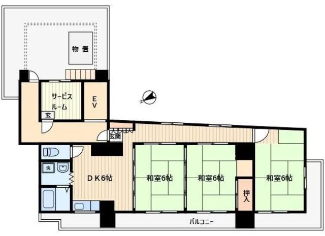 メゾン中川II(3DK/10階)の間取り写真