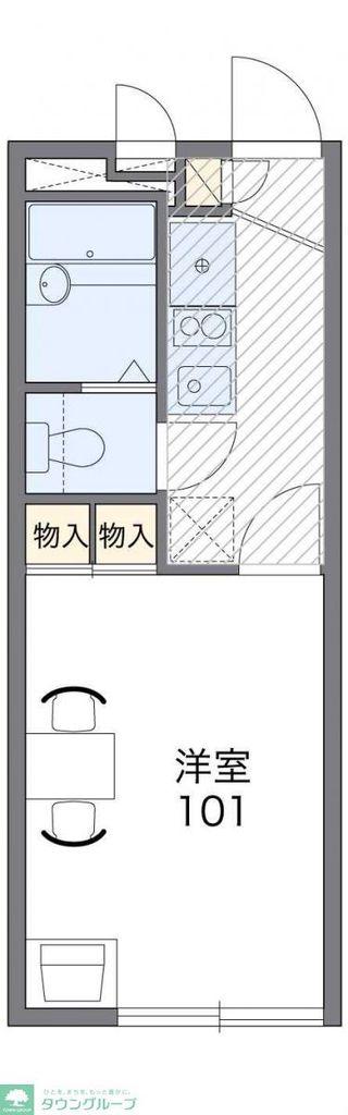 レオパレススターII(1K/2階)の間取り写真