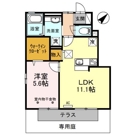 サンサンスクエア(1LDK/1階)の間取り写真