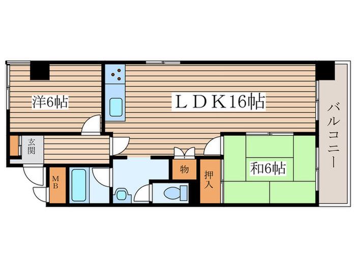 ビラ新瑞(2LDK/2階)の間取り写真