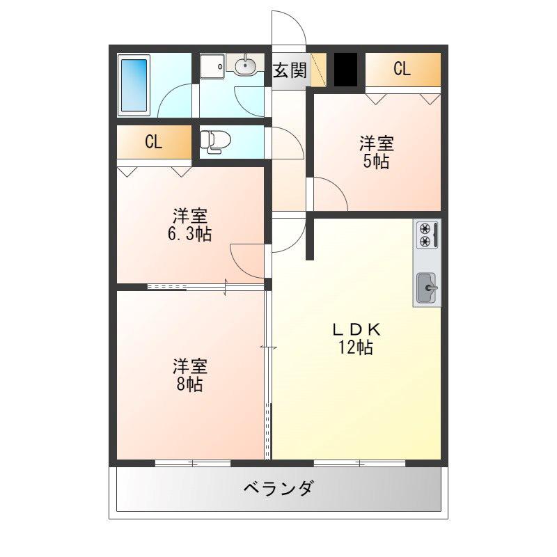 ディープインフォレスト 2(3LDK/6階)の間取り写真