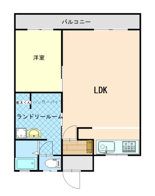メゾン三愛(1LDK/3階)の間取り写真
