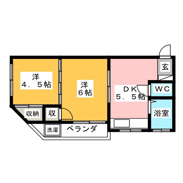 コートM・T・K(2DK/2階)の間取り写真