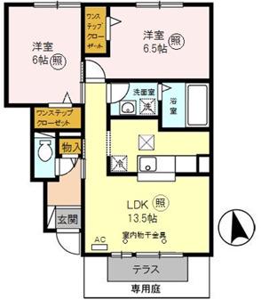 モダンコート網干YAMAGATA(2LDK/1階)の間取り写真
