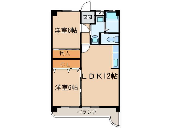 第二村井マンション(2LDK/3階)の間取り写真