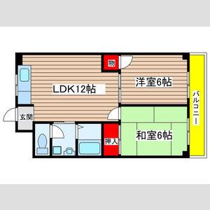 エステートOSM四番(2LDK/2階)の間取り写真