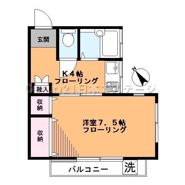 カースルエルザ(1K/2階)の間取り写真