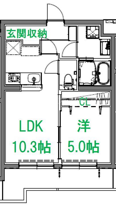 ルグラン(1LDK/5階)の間取り写真