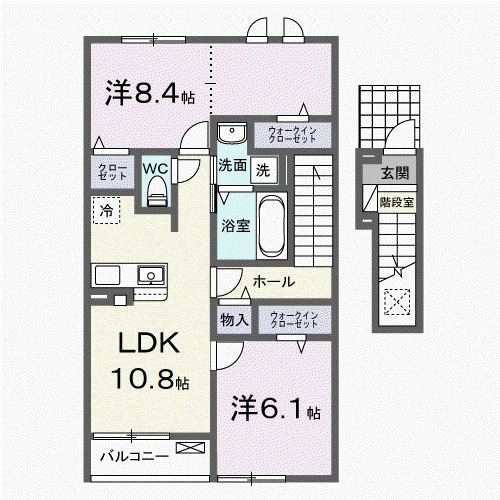 光テラス II(2LDK/2階)の間取り写真