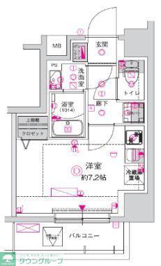 CREST TAPP川崎港町(ワンルーム/9階)の間取り写真