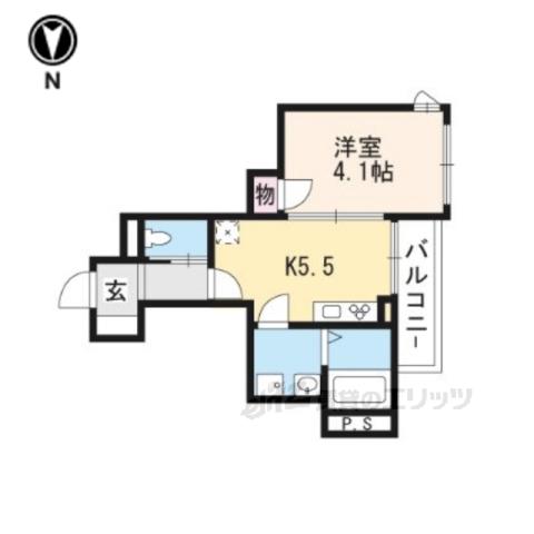 シャーメゾン住吉(1DK/1階)の間取り写真