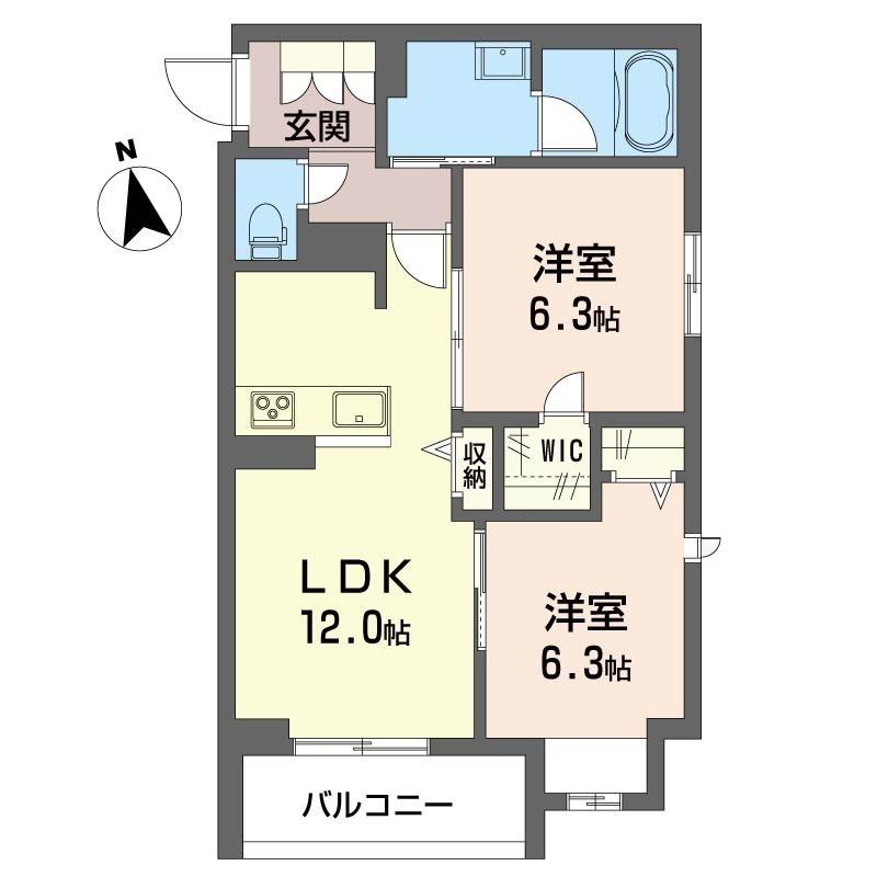 フィローザ池袋(2LDK/3階)の間取り写真