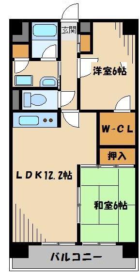 グランパレス越谷(2LDK/1階)の間取り写真