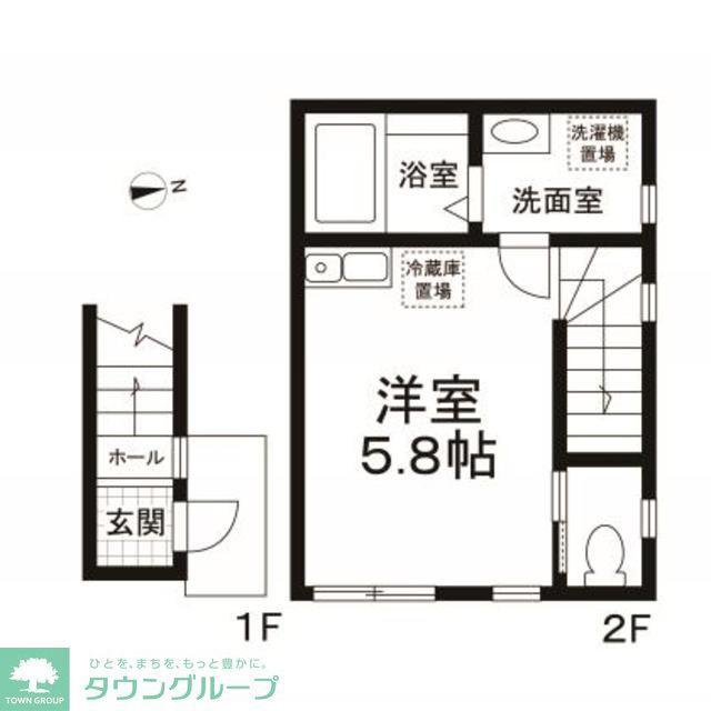 ガーデンコート経堂(ワンルーム/2階)の間取り写真