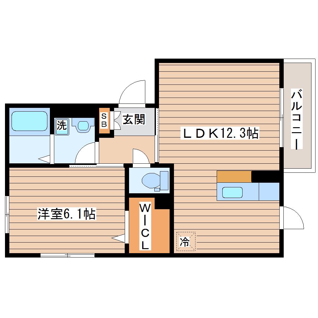 オランジュリ(1LDK/3階)の間取り写真