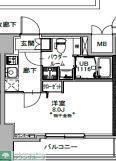 S-RESIDENCE八丁堀UNA(1K/6階)の間取り写真