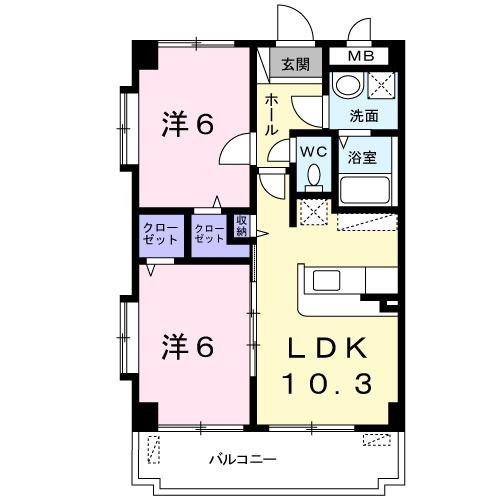 ラ・グラシア(2LDK/2階)の間取り写真