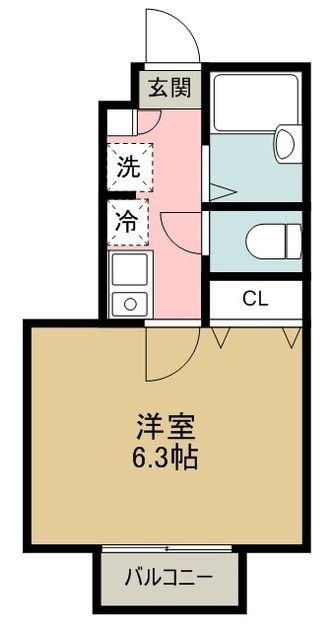 キャメル東伏見(1K/1階)の間取り写真