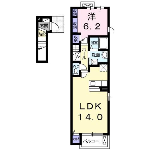 ベッラ・フィグーラ(1LDK/2階)の間取り写真