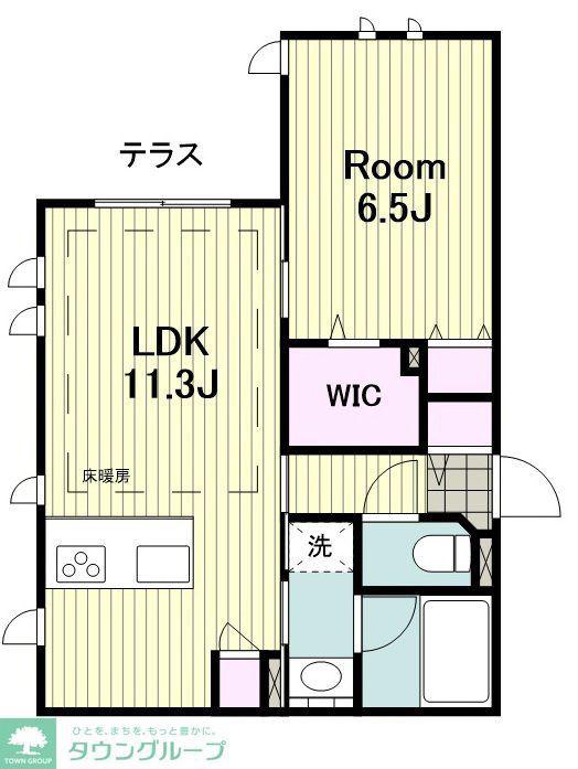本町1丁目メゾン(1LDK/1階)の間取り写真