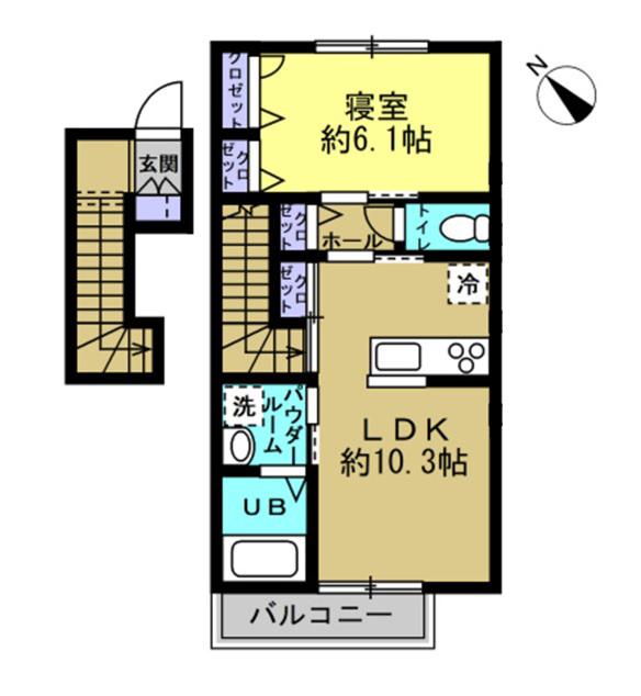 MグランディアIII(1LDK/2階)の間取り写真