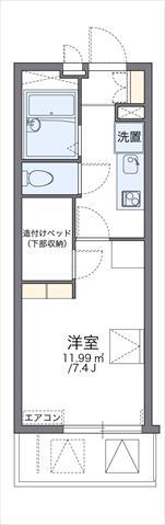 レオパレスいえぷり(1K/3階)の間取り写真