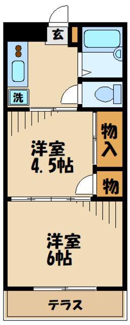 アーク桜ヶ丘(2K/1階)の間取り写真